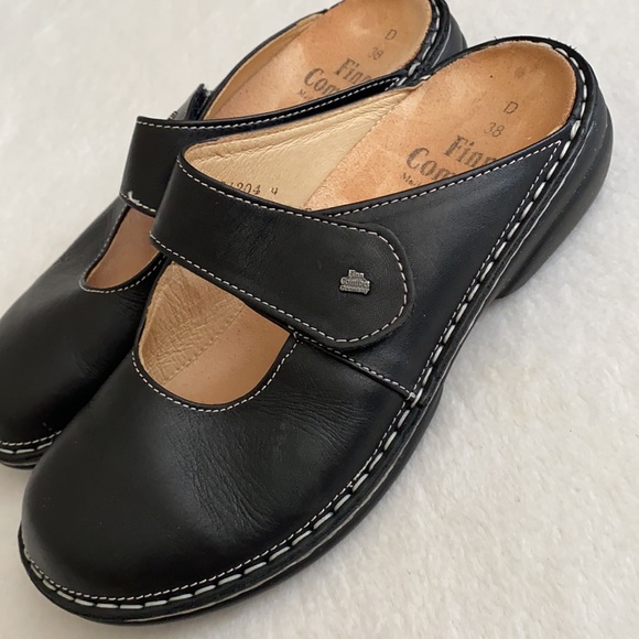 Finn Comfort | Stanford Mary Jane Nappa Black Leather Mule Clog (38 D / 7.5 - 8) - Picture 6 of 16